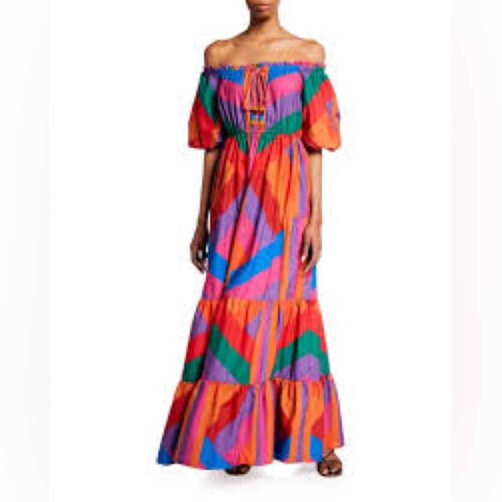 NWOT Farm Rio Amanda Stripes Maxi Dress // Size M